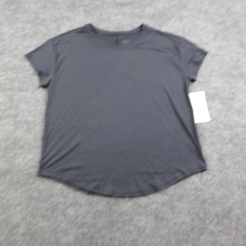 Athleta Shirt Womens M Gray With Ease 2.0 Tee Relaxed Activewear Crew Neck NWT